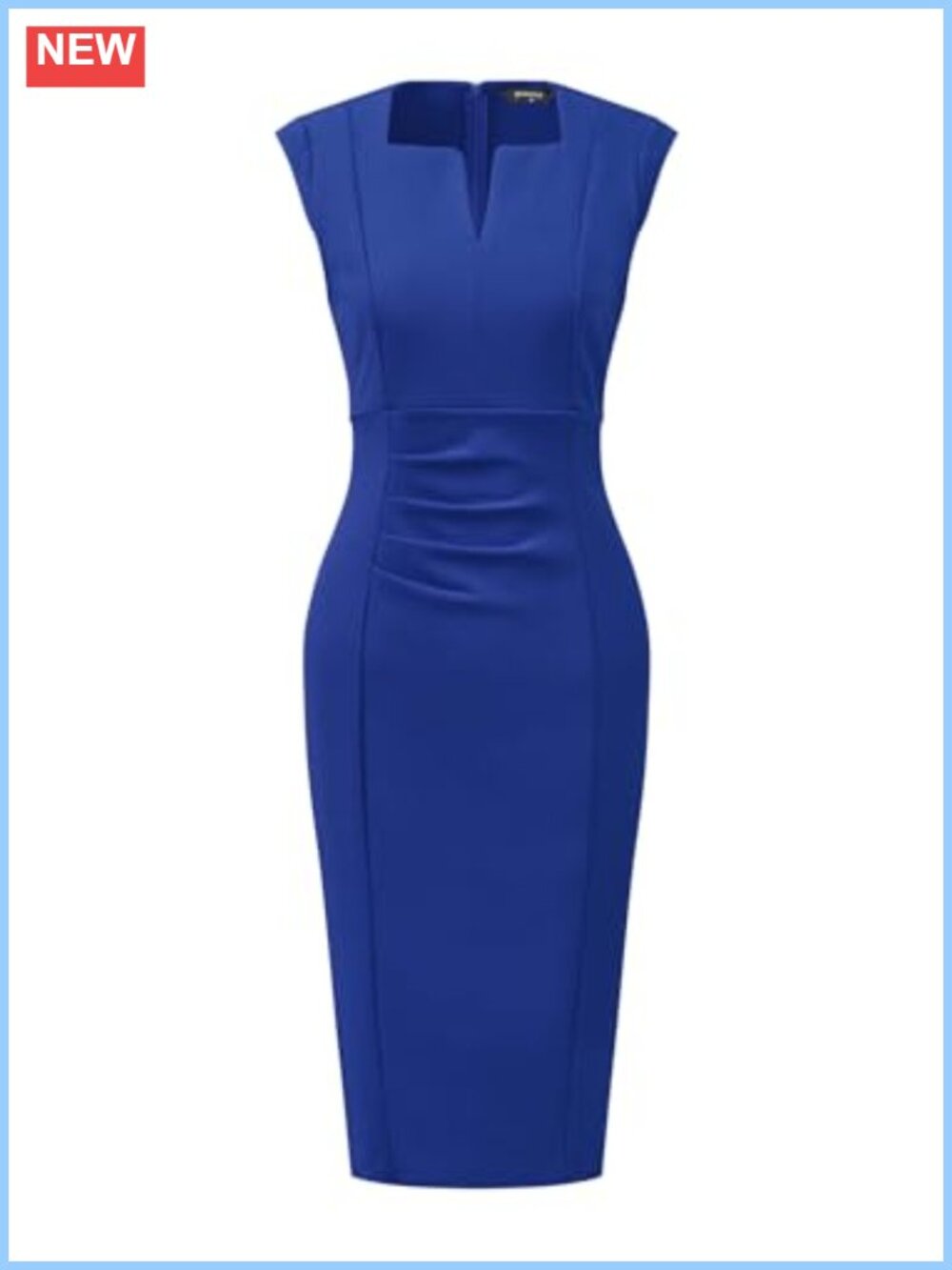 Women's Sheath Dress Pencil Sleeveless V Neck Ruched Office Work Business